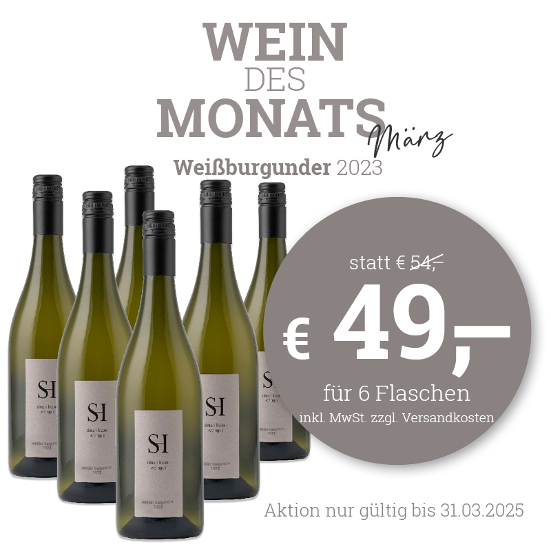 Großansicht Wein des Monats März Weißer Burgunder 2023