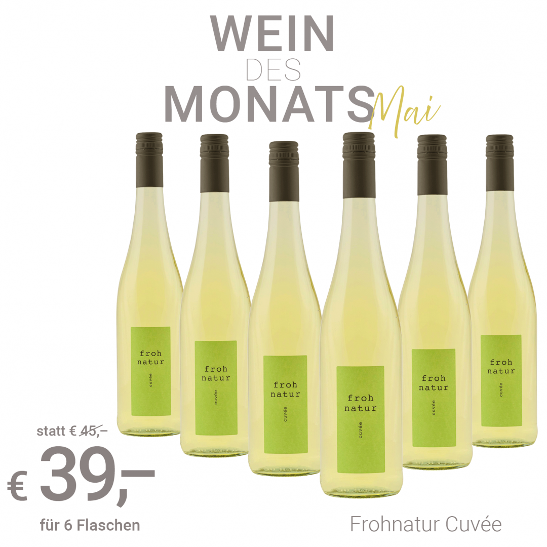 Großansicht Wein des Monats Mai- Frohnatur Cuvée 2023