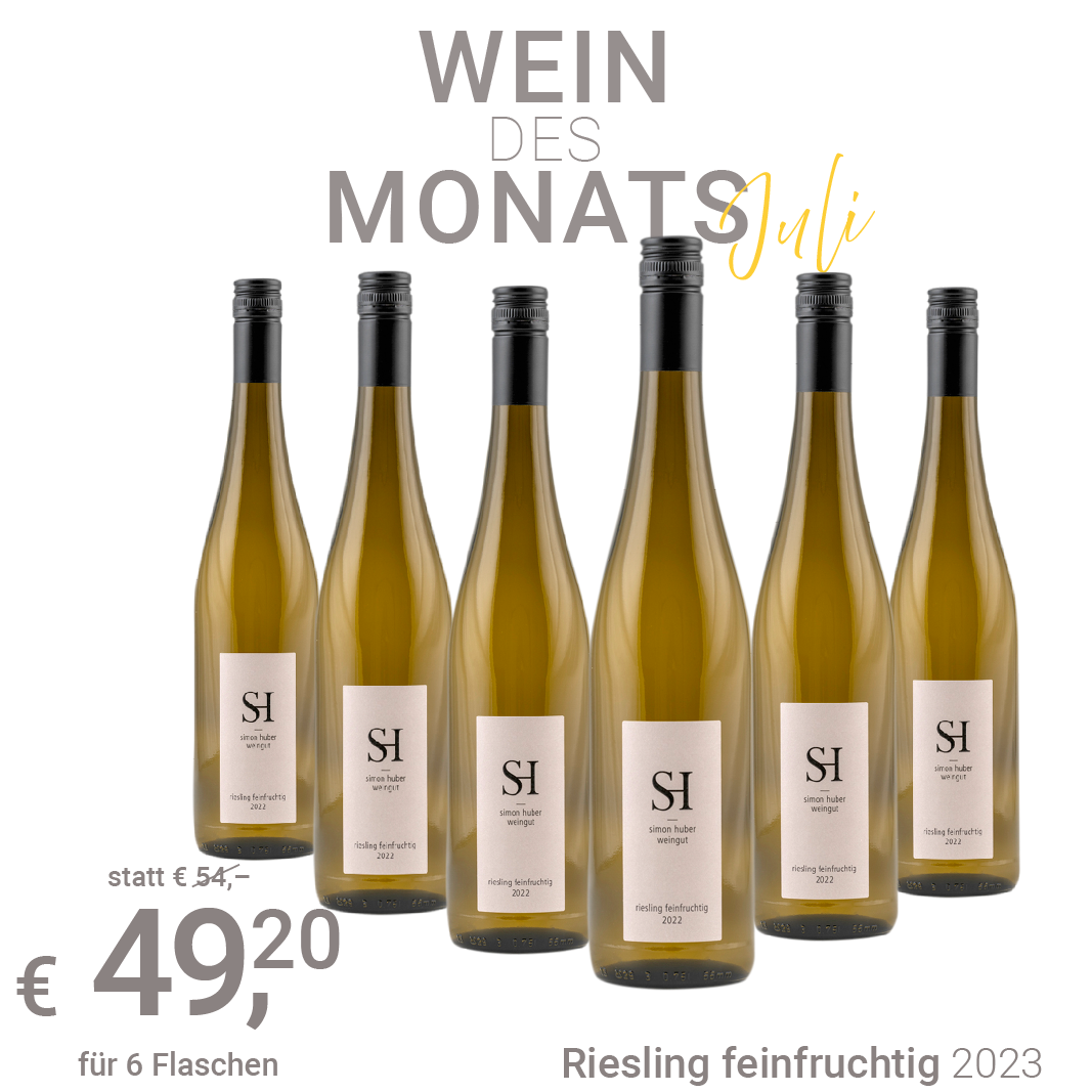 Großansicht Wein des Monats Juli- 2023 Riesling feinfruchtig