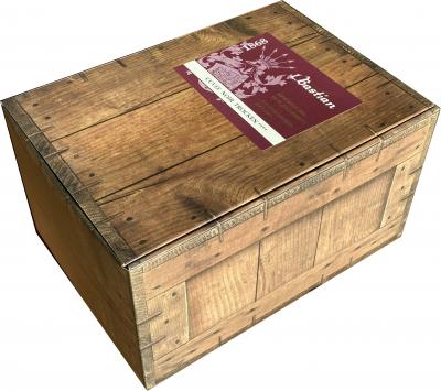 Bild von Präsentkarton 6er Holzkiste Rustikal 64-03653
