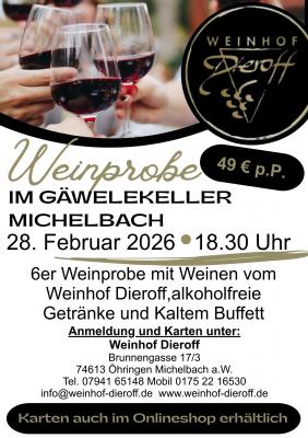 Bild von Weinprobe im Gäwelekeller Michelbach 28.02.2026