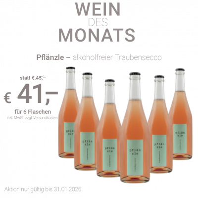 Bild von Wein des Monats Januar- Pflänzle alkoholfreier Traubensecco 