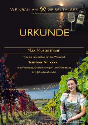 Bild von Weinpatenschaft Rebstock Traminer trocken