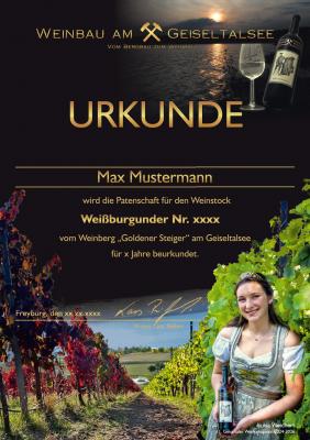 Bild von Weinpatenschaft Rebstock Weissburgunder trocken